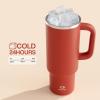 image32 oz Tumbler with Handle and Straw Stainless Steel Insulated Tumbler Keeps Cold for 24 Hours Leakproof Travel Cup Fits in Cup Holder and BPAFreeAcid GreenMedium Carmine