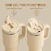 image32 oz Tumbler with Handle and Straw Stainless Steel Insulated Tumbler Keeps Cold for 24 Hours Leakproof Travel Cup Fits in Cup Holder and BPAFreeAcid GreenIndian Khaki