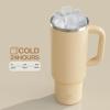 image32 oz Tumbler with Handle and Straw Stainless Steel Insulated Tumbler Keeps Cold for 24 Hours Leakproof Travel Cup Fits in Cup Holder and BPAFreeAcid GreenIndian Khaki