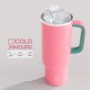 image32 oz Tumbler with Handle and Straw Stainless Steel Insulated Tumbler Keeps Cold for 24 Hours Leakproof Travel Cup Fits in Cup Holder and BPAFreeAcid GreenTulip