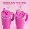 image32 oz Tumbler with Handle and Straw Stainless Steel Insulated Tumbler Keeps Cold for 24 Hours Leakproof Travel Cup Fits in Cup Holder and BPAFreeAcid GreenPersian Rose