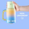 image32 oz Tumbler with Handle and Straw Stainless Steel Insulated Tumbler Keeps Cold for 24 Hours Leakproof Travel Cup Fits in Cup Holder and BPAFreeAcid GreenSunny Breeze