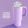 image32 oz Tumbler with Handle and Straw Stainless Steel Insulated Tumbler Keeps Cold for 24 Hours Leakproof Travel Cup Fits in Cup Holder and BPAFreeAcid GreenLavender