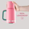 image32 oz Tumbler with Handle and Straw Stainless Steel Insulated Tumbler Keeps Cold for 24 Hours Leakproof Travel Cup Fits in Cup Holder and BPAFreeAcid GreenTulip