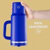image32 oz Tumbler with Handle and Straw Stainless Steel Insulated Tumbler Keeps Cold for 24 Hours Leakproof Travel Cup Fits in Cup Holder and BPAFreeAcid GreenRoyal Blue