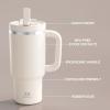 image32 oz Tumbler with Handle and Straw Stainless Steel Insulated Tumbler Keeps Cold for 24 Hours Leakproof Travel Cup Fits in Cup Holder and BPAFreeAcid GreenCream Moon