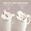 image32 oz Tumbler with Handle and Straw Stainless Steel Insulated Tumbler Keeps Cold for 24 Hours Leakproof Travel Cup Fits in Cup Holder and BPAFreeAcid GreenCream Moon