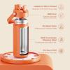 imageInsulated Water Bottle with Straw Stainless Steel Water Bottle LeakProof BPAFree Double Wall Vacuum Keeps Cold for 24 Hours for Sports Travel School 32 oz Azure BlueModerate Orange