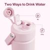 imageInsulated Water Bottle with Straw Stainless Steel Water Bottle LeakProof BPAFree Double Wall Vacuum Keeps Cold for 24 Hours for Sports Travel School 32 oz Azure BlueCotton Candy