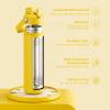 imageInsulated Water Bottle with Straw Stainless Steel Water Bottle LeakProof BPAFree Double Wall Vacuum Keeps Cold for 24 Hours for Sports Travel School 32 oz Azure BlueElfin Yellow