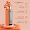 imageInsulated Water Bottle with Straw Stainless Steel Water Bottle LeakProof BPAFree Double Wall Vacuum Keeps Cold for 24 Hours for Sports Travel School 32 oz Azure BlueModerate Orange