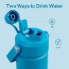 imageInsulated Water Bottle with Straw Stainless Steel Water Bottle LeakProof BPAFree Double Wall Vacuum Keeps Cold for 24 Hours for Sports Travel School 32 oz Azure BlueAzure Blue