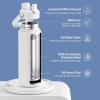 imageInsulated Water Bottle with Straw Stainless Steel Water Bottle LeakProof BPAFree Double Wall Vacuum Keeps Cold for 24 Hours for Sports Travel School 32 oz Azure BluePolar White