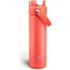 imageInsulated Water Bottle with Straw Stainless Steel Water Bottle LeakProof BPAFree Double Wall Vacuum Keeps Cold for 24 Hours for Sports Travel School 32 oz Azure BlueTawny Orange