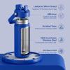 imageInsulated Water Bottle with Straw Stainless Steel Water Bottle LeakProof BPAFree Double Wall Vacuum Keeps Cold for 24 Hours for Sports Travel School 32 oz Azure BlueRoyal Blue
