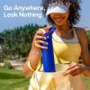 imageInsulated Water Bottle with Straw Stainless Steel Water Bottle LeakProof BPAFree Double Wall Vacuum Keeps Cold for 24 Hours for Sports Travel School 32 oz Azure BlueBeaucoup Blue
