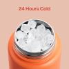 imageInsulated Water Bottle with Straw Stainless Steel Water Bottle LeakProof BPAFree Double Wall Vacuum Keeps Cold for 24 Hours for Sports Travel School 32 oz Azure BlueModerate Orange