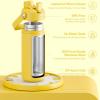 imageInsulated Water Bottle with Straw Stainless Steel Water Bottle LeakProof BPAFree Double Wall Vacuum Keeps Cold for 24 Hours for Sports Travel School 32 oz Azure BlueElfin Yellow