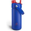imageInsulated Water Bottle with Straw Stainless Steel Water Bottle LeakProof BPAFree Double Wall Vacuum Keeps Cold for 24 Hours for Sports Travel School 32 oz Azure BlueBeaucoup Blue