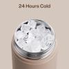 imageInsulated Water Bottle with Straw Stainless Steel Water Bottle LeakProof BPAFree Double Wall Vacuum Keeps Cold for 24 Hours for Sports Travel School 32 oz Azure BlueRaw Umber