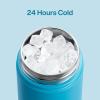 imageInsulated Water Bottle with Straw Stainless Steel Water Bottle LeakProof BPAFree Double Wall Vacuum Keeps Cold for 24 Hours for Sports Travel School 32 oz Azure BlueAzure Blue