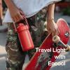 imageInsulated Water Bottle with Straw Stainless Steel Water Bottle LeakProof BPAFree Double Wall Vacuum Keeps Cold for 24 Hours for Sports Travel School 32 oz Azure BlueLime Sorbet