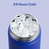 imageInsulated Water Bottle with Straw Stainless Steel Water Bottle LeakProof BPAFree Double Wall Vacuum Keeps Cold for 24 Hours for Sports Travel School 32 oz Azure BlueBeaucoup Blue