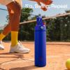 imageInsulated Water Bottle with Straw Stainless Steel Water Bottle LeakProof BPAFree Double Wall Vacuum Keeps Cold for 24 Hours for Sports Travel School 32 oz Azure BlueBeaucoup Blue