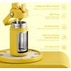 imageInsulated Water Bottle with Straw Stainless Steel Water Bottle LeakProof BPAFree Double Wall Vacuum Keeps Cold for 24 Hours for Sports Travel School 32 oz Azure BlueElfin Yellow