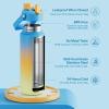 imageInsulated Water Bottle with Straw Stainless Steel Water Bottle LeakProof BPAFree Double Wall Vacuum Keeps Cold for 24 Hours for Sports Travel School 32 oz Azure BlueSunny Breeze