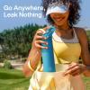 imageInsulated Water Bottle with Straw Stainless Steel Water Bottle LeakProof BPAFree Double Wall Vacuum Keeps Cold for 24 Hours for Sports Travel School 32 oz Azure BlueAzure Blue