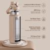 imageInsulated Water Bottle with Straw Stainless Steel Water Bottle LeakProof BPAFree Double Wall Vacuum Keeps Cold for 24 Hours for Sports Travel School 32 oz Azure BlueRaw Umber