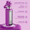 imageInsulated Water Bottle with Straw Stainless Steel Water Bottle LeakProof BPAFree Double Wall Vacuum Keeps Cold for 24 Hours for Sports Travel School 32 oz Azure BlueBright Magenta