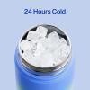 imageInsulated Water Bottle with Straw Stainless Steel Water Bottle LeakProof BPAFree Double Wall Vacuum Keeps Cold for 24 Hours for Sports Travel School 32 oz Azure BlueFrosted Lilac