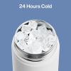 imageInsulated Water Bottle with Straw Stainless Steel Water Bottle LeakProof BPAFree Double Wall Vacuum Keeps Cold for 24 Hours for Sports Travel School 32 oz Azure BluePolar White