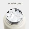 imageInsulated Water Bottle with Straw Stainless Steel Water Bottle LeakProof BPAFree Double Wall Vacuum Keeps Cold for 24 Hours for Sports Travel School 32 oz Azure BlueCream Moon