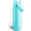imageInsulated Water Bottle with Straw Stainless Steel Water Bottle LeakProof BPAFree Double Wall Vacuum Keeps Cold for 24 Hours for Sports Travel School 32 oz Azure BlueAquamarine Blue