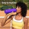 imageInsulated Water Bottle with Straw Stainless Steel Water Bottle LeakProof BPAFree Double Wall Vacuum Keeps Cold for 24 Hours for Sports Travel School 32 oz Azure BlueViolet