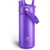 imageInsulated Water Bottle with Straw Stainless Steel Water Bottle LeakProof BPAFree Double Wall Vacuum Keeps Cold for 24 Hours for Sports Travel School 32 oz Azure BlueViolet