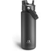 imageInsulated Water Bottle with Straw Stainless Steel Water Bottle LeakProof BPAFree Double Wall Vacuum Keeps Cold for 24 Hours for Sports Travel School 32 oz Azure BlueBlack Night