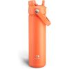 imageInsulated Water Bottle with Straw Stainless Steel Water Bottle LeakProof BPAFree Double Wall Vacuum Keeps Cold for 24 Hours for Sports Travel School 32 oz Azure BlueModerate Orange