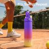 imageInsulated Water Bottle with Straw Stainless Steel Water Bottle LeakProof BPAFree Double Wall Vacuum Keeps Cold for 24 Hours for Sports Travel School 32 oz Azure BluePeach Dream