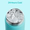 imageInsulated Water Bottle with Straw Stainless Steel Water Bottle LeakProof BPAFree Double Wall Vacuum Keeps Cold for 24 Hours for Sports Travel School 32 oz Azure BlueAquamarine Blue