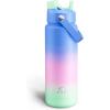 imageInsulated Water Bottle with Straw Stainless Steel Water Bottle LeakProof BPAFree Double Wall Vacuum Keeps Cold for 24 Hours for Sports Travel School 32 oz Azure BlueFrosted Lilac