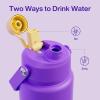 imageInsulated Water Bottle with Straw Stainless Steel Water Bottle LeakProof BPAFree Double Wall Vacuum Keeps Cold for 24 Hours for Sports Travel School 32 oz Azure BluePeach Dream