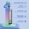 imageInsulated Water Bottle with Straw Stainless Steel Water Bottle LeakProof BPAFree Double Wall Vacuum Keeps Cold for 24 Hours for Sports Travel School 32 oz Azure BlueFrosted Lilac