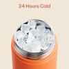 imageInsulated Water Bottle with Straw Stainless Steel Water Bottle LeakProof BPAFree Double Wall Vacuum Keeps Cold for 24 Hours for Sports Travel School 32 oz Azure BlueModerate Orange