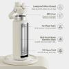 imageInsulated Water Bottle with Straw Stainless Steel Water Bottle LeakProof BPAFree Double Wall Vacuum Keeps Cold for 24 Hours for Sports Travel School 32 oz Azure BlueCream Moon