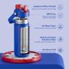 imageInsulated Water Bottle with Straw Stainless Steel Water Bottle LeakProof BPAFree Double Wall Vacuum Keeps Cold for 24 Hours for Sports Travel School 32 oz Azure BlueBeaucoup Blue
