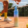 imageInsulated Water Bottle with Straw Stainless Steel Water Bottle LeakProof BPAFree Double Wall Vacuum Keeps Cold for 24 Hours for Sports Travel School 32 oz Azure BlueSunny Breeze